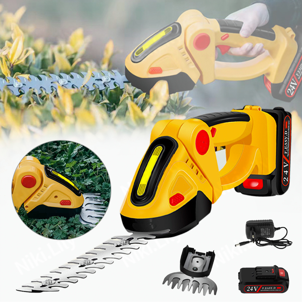 24V Garden Pruning Electric Hedge Trimmer Weed Eater Cordless ...