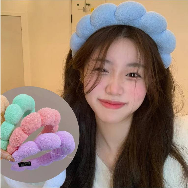 Color Bubble Hemp Pattern Hair Hoop Sponge Thickened Headband Twist