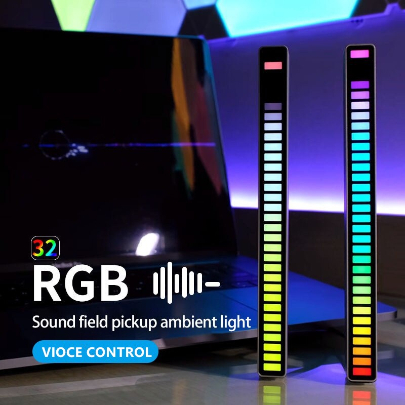RGB Sound Control Creative LED Strip Rhythm Light Bar Atmosphere Lights ...