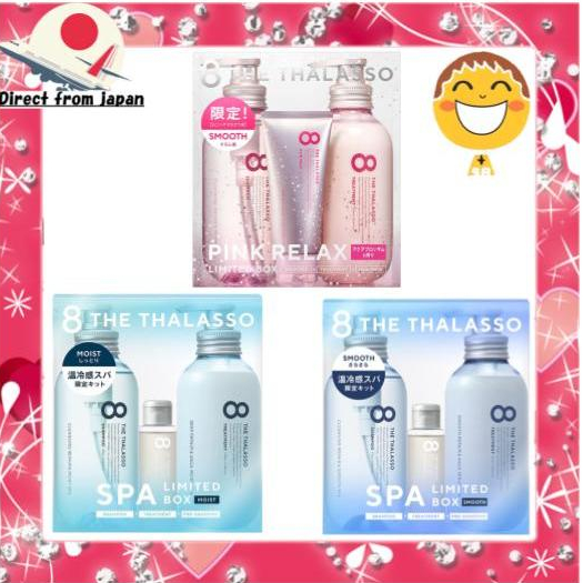 8 THE THALASSO Limited KIt Shampoo & Treatment Pink Relax / SPA Moist ...