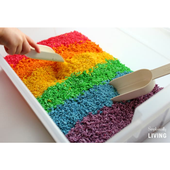 HANDS ON Rainbow Rice in a bucket for Sensory Play | Shopee Philippines