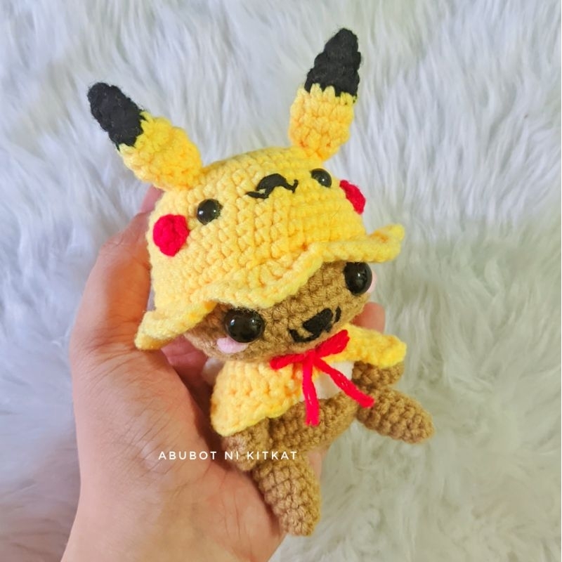 Pokemon Crochet Pikachu and Eevee Amigurumi Buddies Dolls