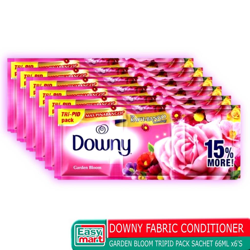 Easy.Mart Downy Fabric Conditioner Garden Bloom Tri-pid Pack 66mlx6's ...