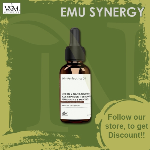 Nerves Naturals EMU SYNERGY SkinPerfecting Oil for Scalp Head to Toe Massage Emu Serum 30ml