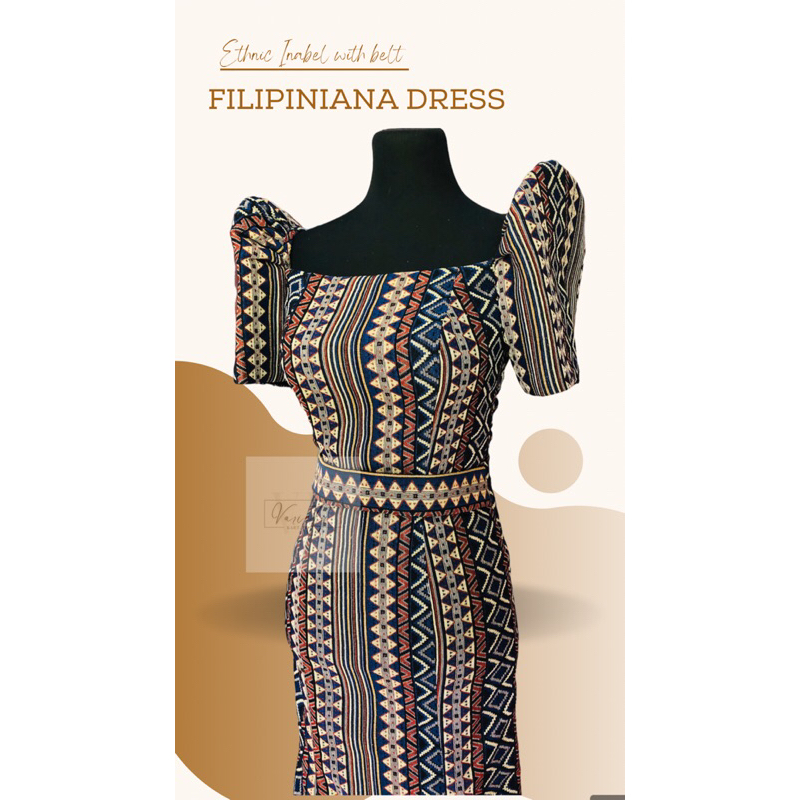 Filipiniana Dress - Ethnic Inabel | Shopee Philippines