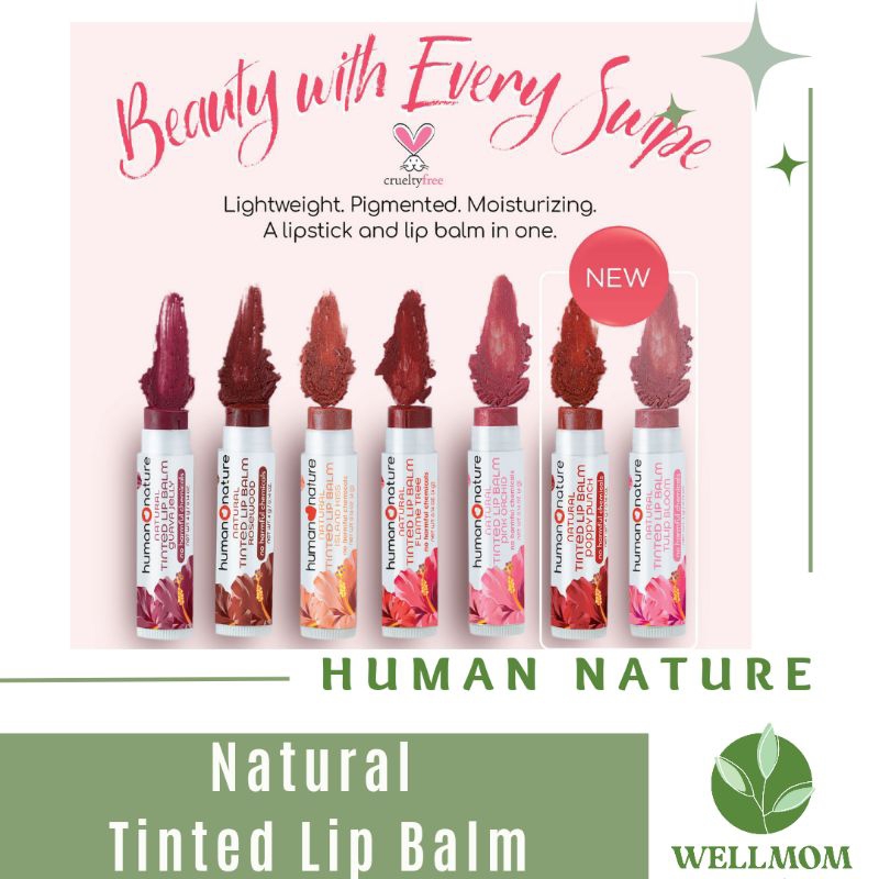 Human Nature Tinted Lip Balm Rosewood Guava Jelly Pink Orchid Flame ...