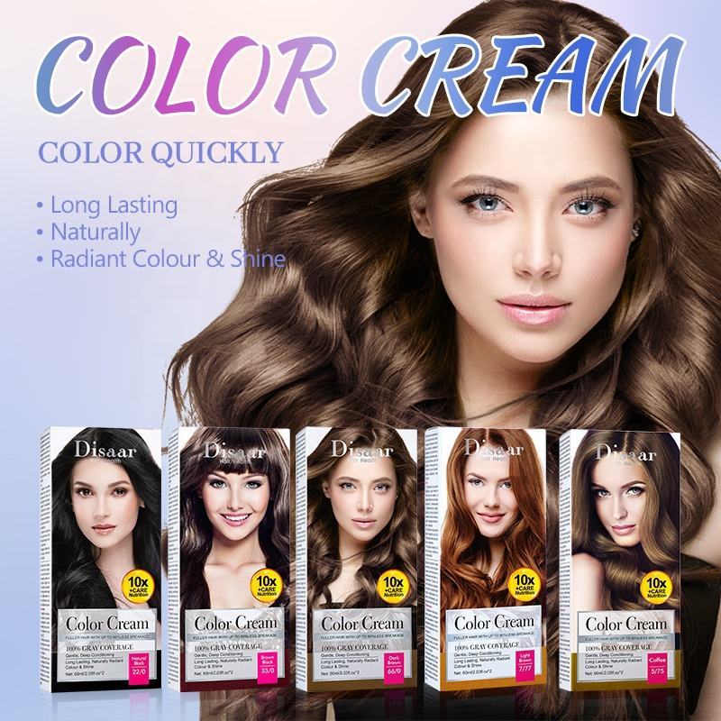 DISAAR hair color cream Hair dye cream hair healt Brown Coffee Burgundy ...