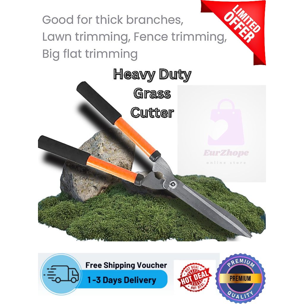 ES Heavy Duty Grass Cutter Scissor Cutting Gardening Tools Pruning