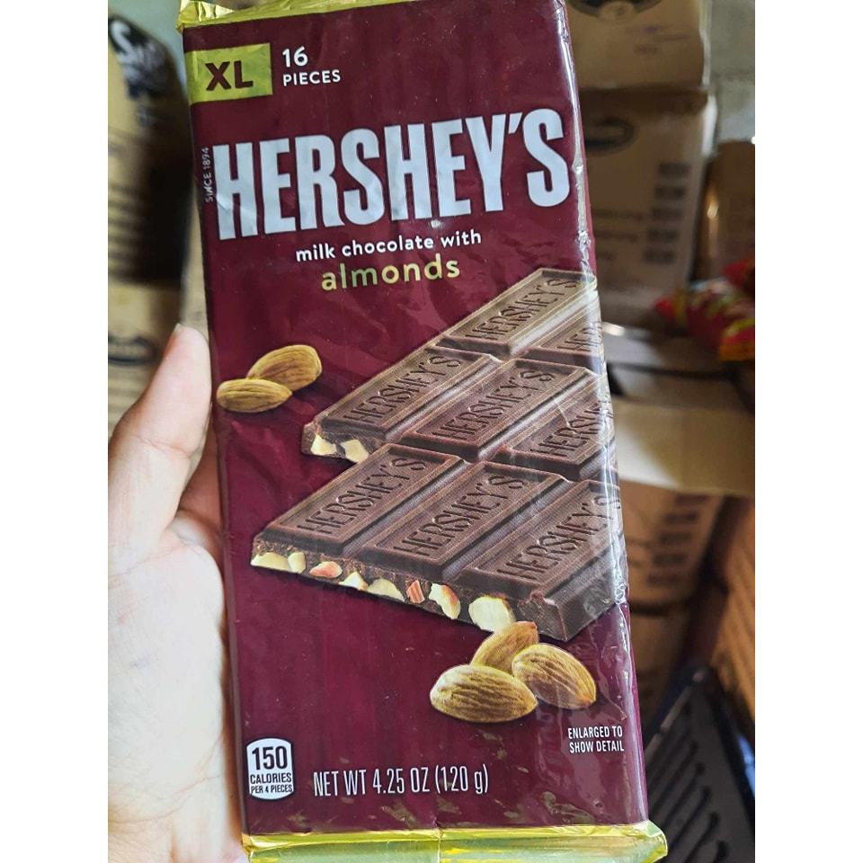 XL HERSHEY'S MILK CHOCOLATE WITH ALMONDS 120G Shopee Philippines