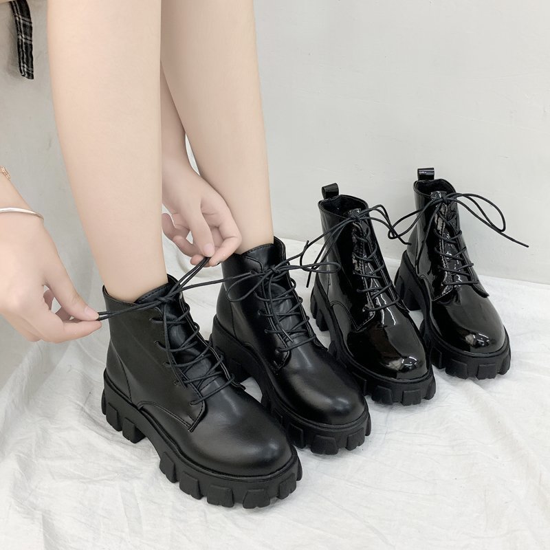 Black lace up boots size outlet 5