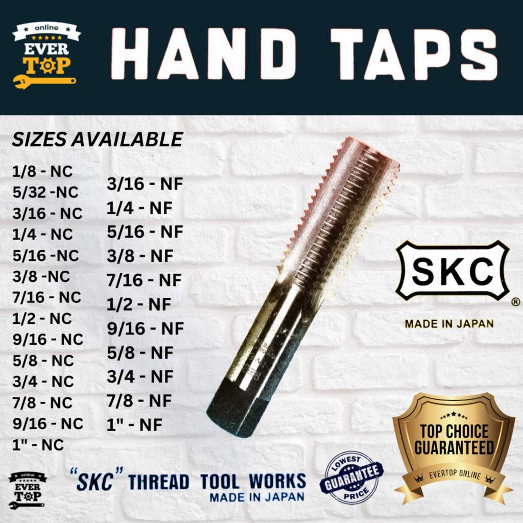Standard Inch 1/8 - 3/4 SKC Hand Taps 3pcs/Set Japan High Grade Thread ...