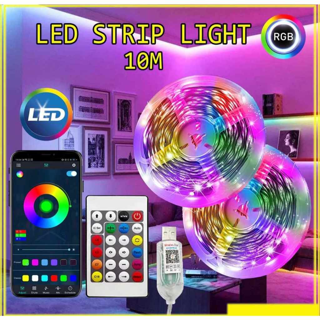 10m LED Strip Light USB LED Smart Flexible Light RGB Changing Warm LED ...