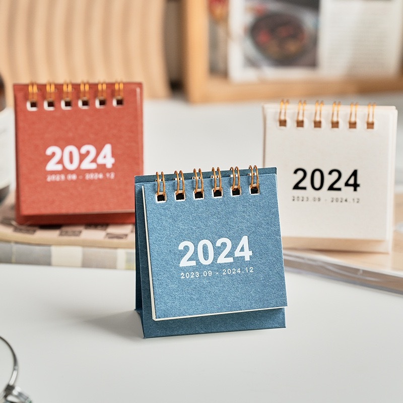 Creative Mini 2024 Calendar Portable Cute Desktop Small Desk Calendar ...