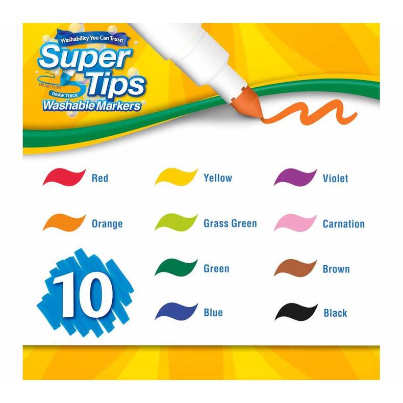 Crayola Supertips Washable Markers 10ct | Shopee Philippines