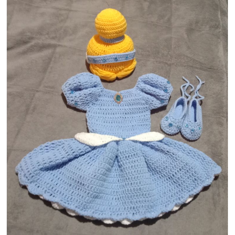 Crochet Cinderella Costume for baby milestones | Shopee Philippines