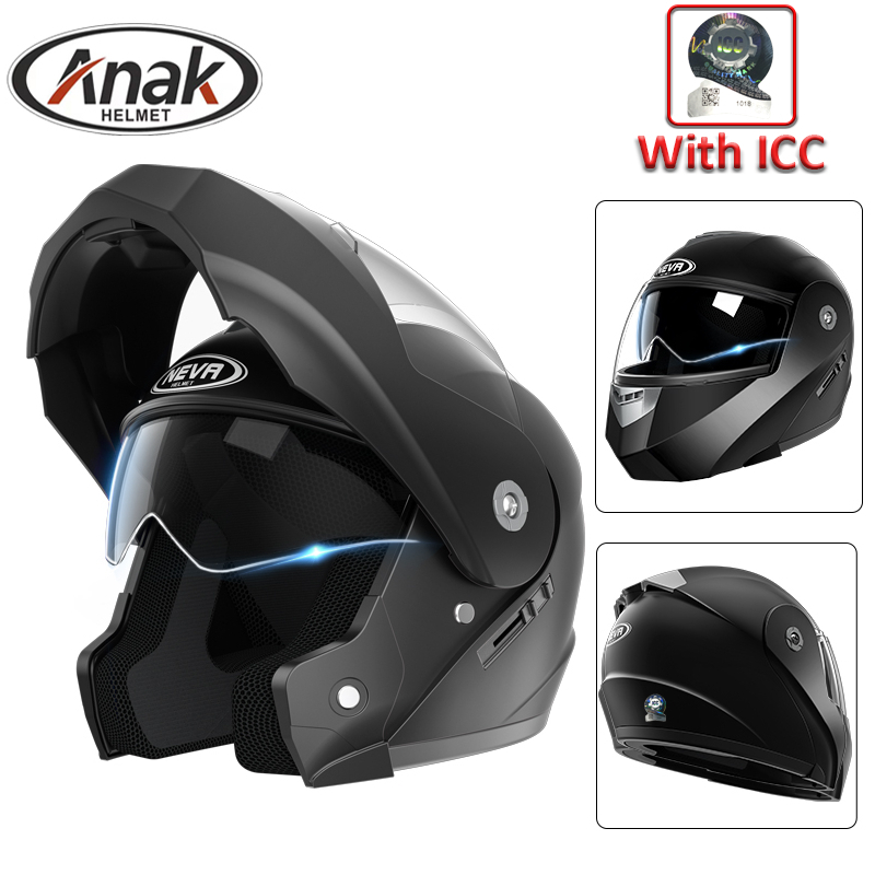 Anak Original Motorcycle Modular Helmet Dual Visor Unisex With Icc 