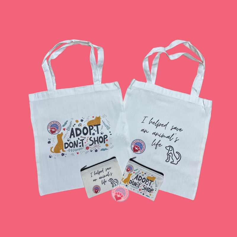 Tote Bag for a Cause Strays Worth Saving (SWS) Fundraising Animal