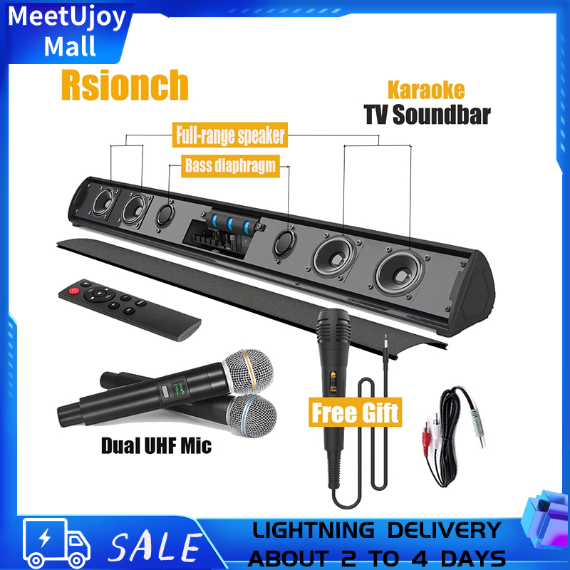 Home Theater Microphone Sound Bar KTV Wireless Karaoke EQ TV Speaker