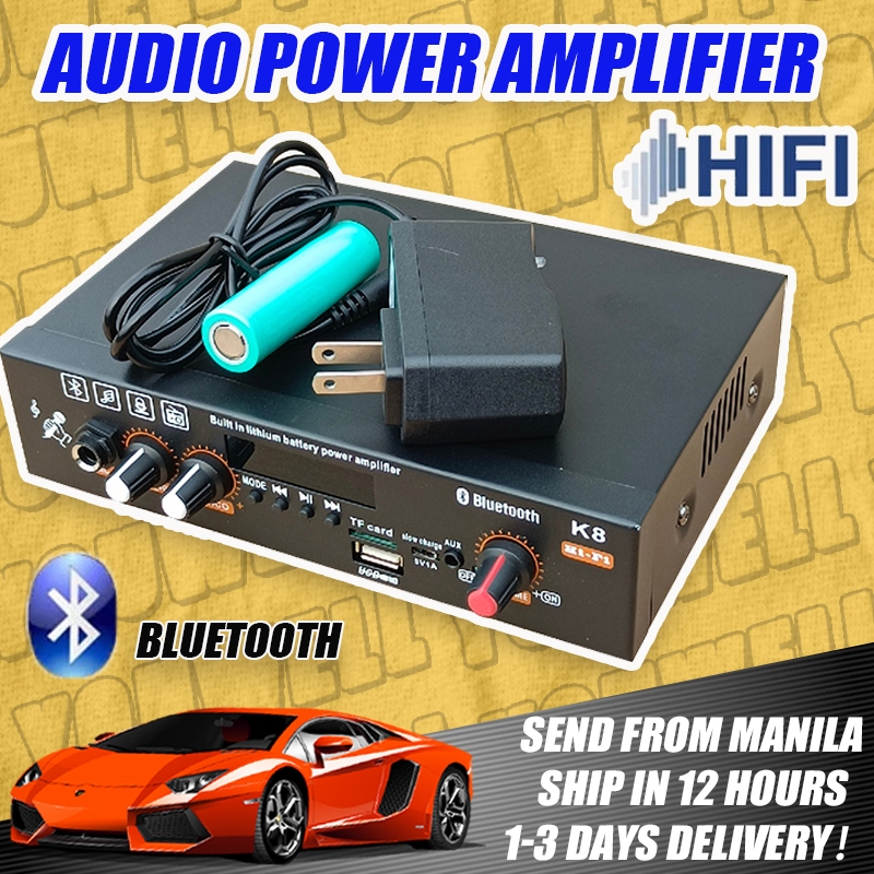 K8 Amplifier Digital Bass Audio HiFi bluetooth Stereo Power Amplifier AMP FM Subwoofer Speaker