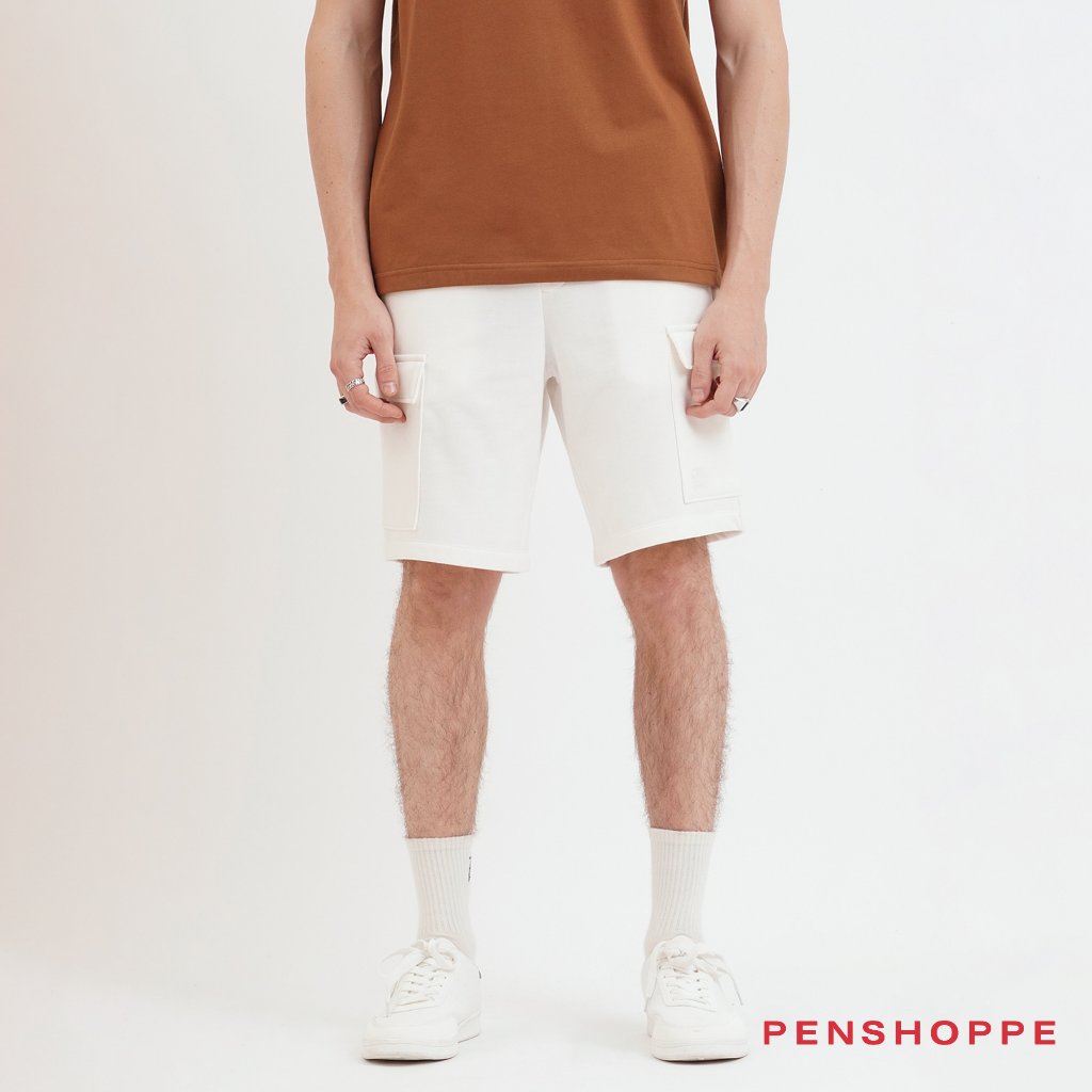 Penshoppe Regular Knit Cargo Shorts With Adjustable Drawcords For Men ...