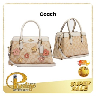 Coach Mini Darcie Carryall in Signature Canvas with Floral Applique