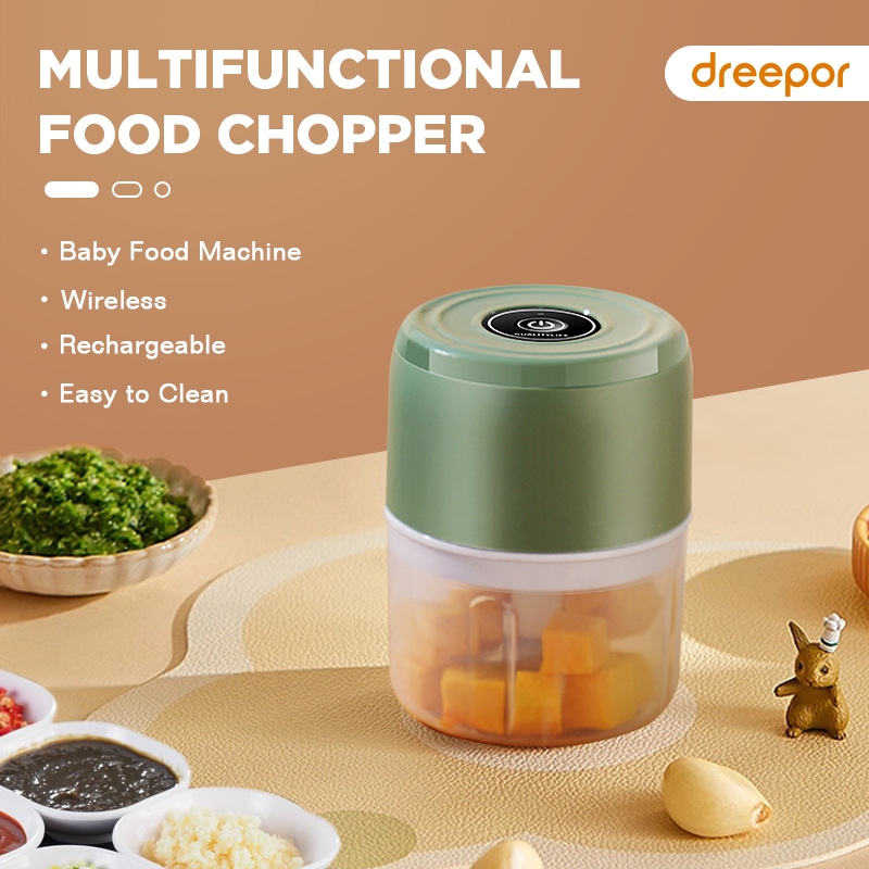 Dreepor Electric Chopper Grinder Wireless Mincer Dicer Food Vegetables Mini Garlic Kitchen