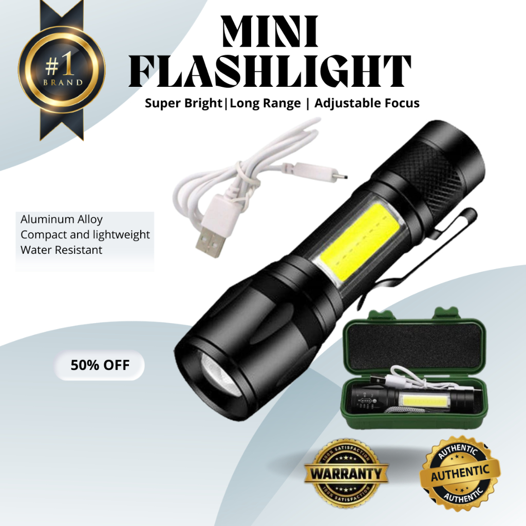 Mini Torch Portable Flashlight, Emergency Lights Rechargeable Ultra ...