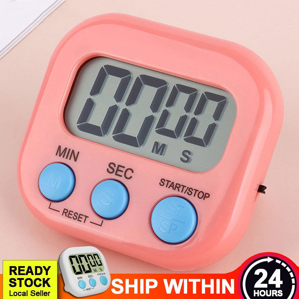 6 Pack Kitchen Timers Loud Ring Digital Timers for Cooking Magnetic Pink