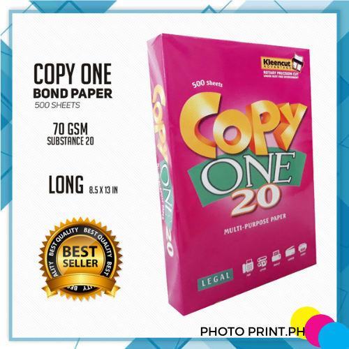 Copy One Bond Paper White Short, Long & A4 Size 70Gsm 500 Sheets Pack