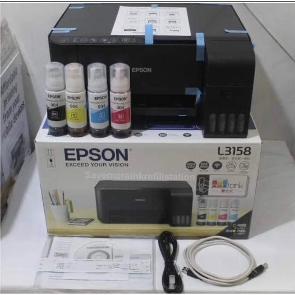 Brand New Epson L3158 Multi Function Color Inkjet Printer With Wifi Direct With Original Ink 5616