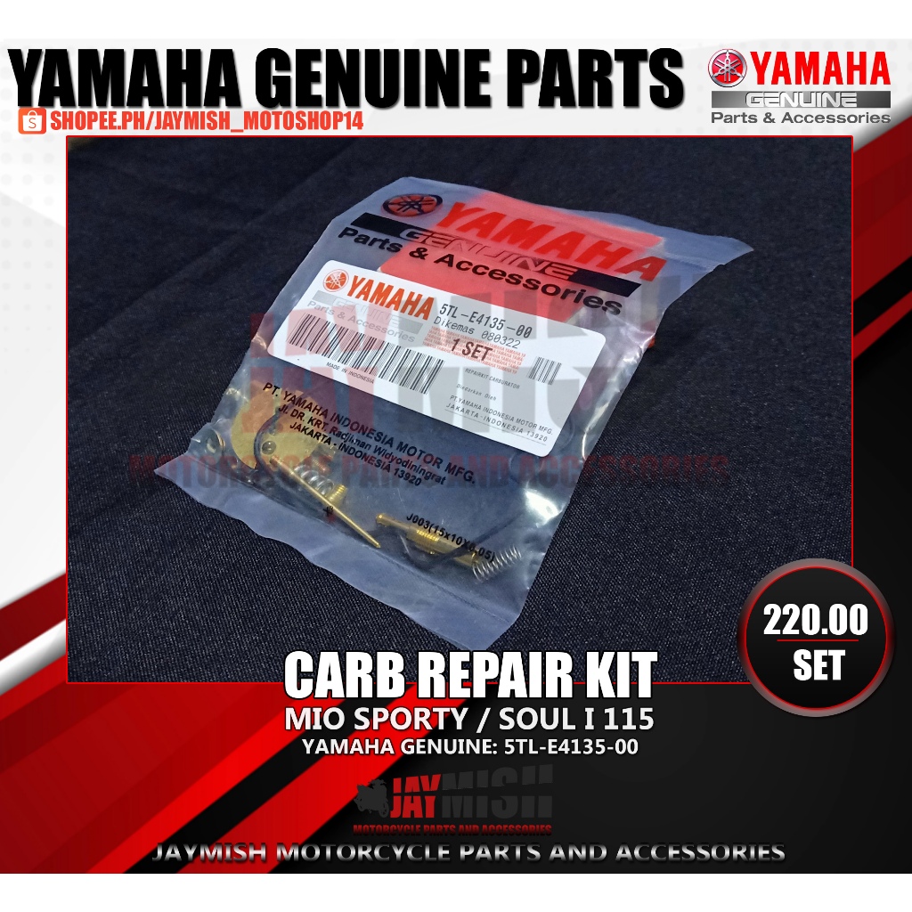 Mio Sporty / Soul Carb Type 115 Carburetor Repair Kit Yamaha Genuine ...