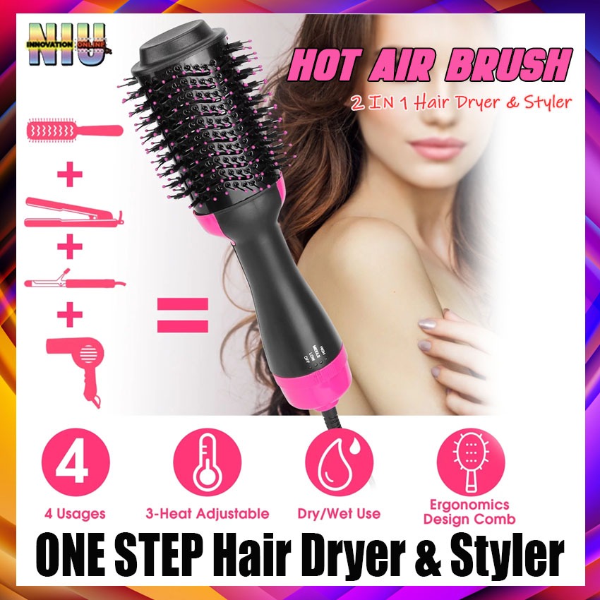 ONE STEP Hair Dryer and Styler Hot Air Brush Electric Blow Dryer 2 in 1
