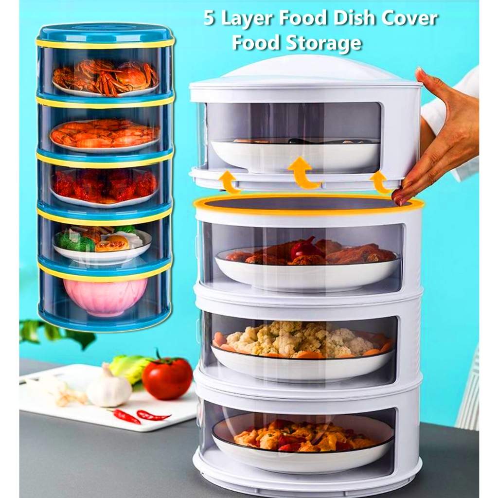 5 Layer Food Dish Insulated Food Cover Multilayer-Flexible Stackable ...