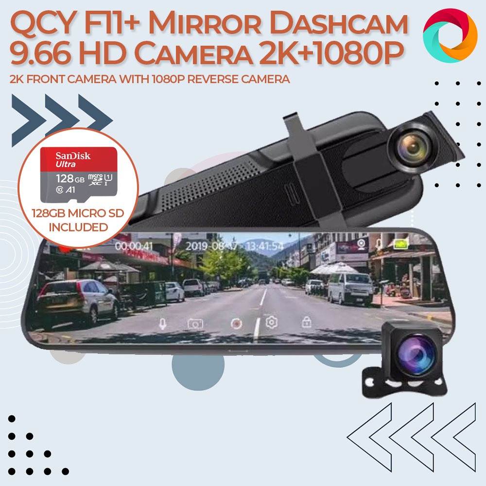 QCY F11+ Dashcam 1296P Touch Screen Wifi Dashcam Shopee Philippines