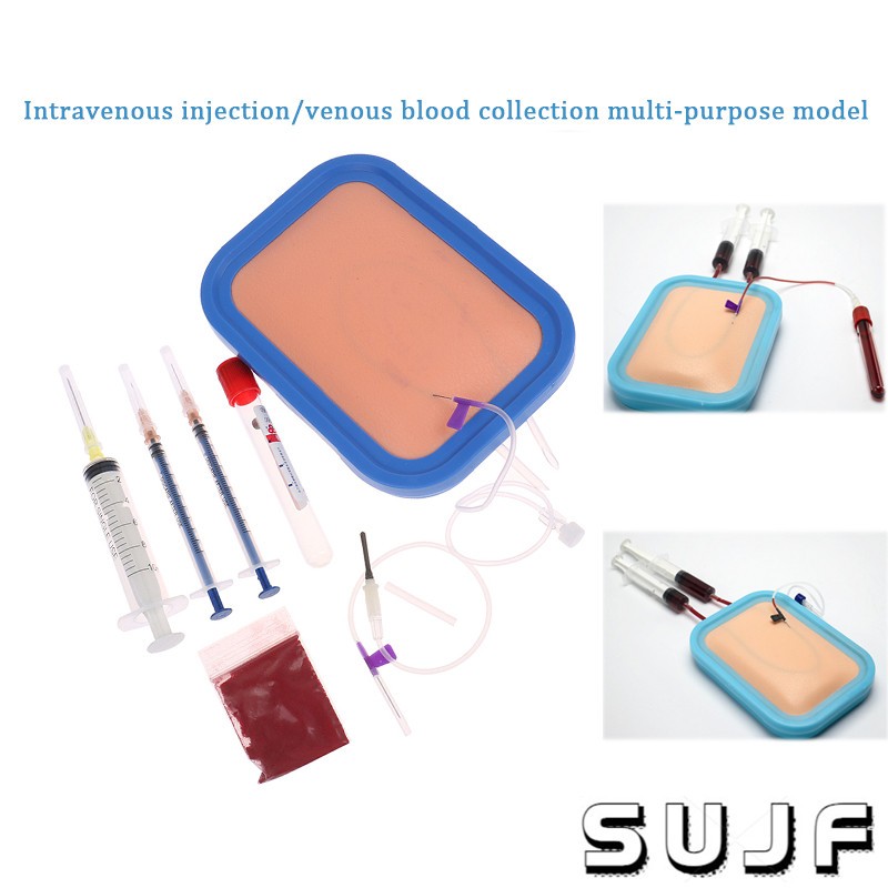Practical Venipuncture Injection Silicone Training Pad Human Pad Moudel Set