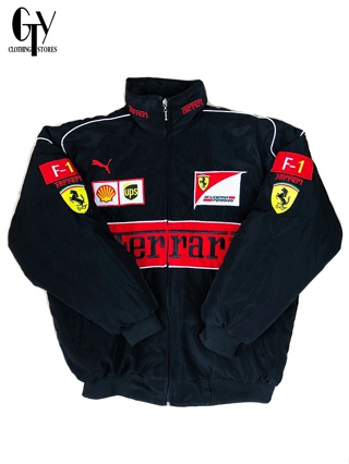 GTY Ferrari F1 Racing Jacket For Men Black Retro Motor Couple Jacket ...