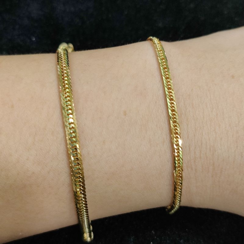 COD] Jewelry - 18k Japan Gold - 10 Cut Bracelet - Pawnable and Real Gold |  Shopee Philippines