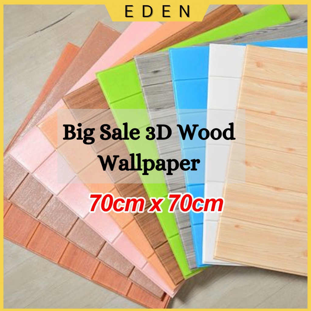 3D Wooden Wall Sticker Home Decor PE Foam Waterproof Wall Covering Self
