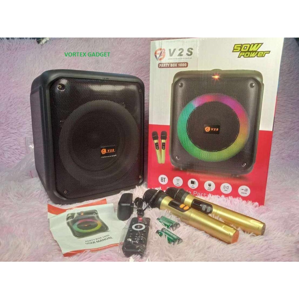 V2S Party Box 1000 (SPEAKER WITH MICROPHONE) | Shopee Philippines