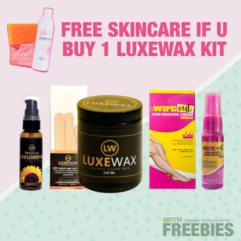 Luxewax Organic Sugar Hair Wax Removal Cream & Wax Leg, Brow, Bikini