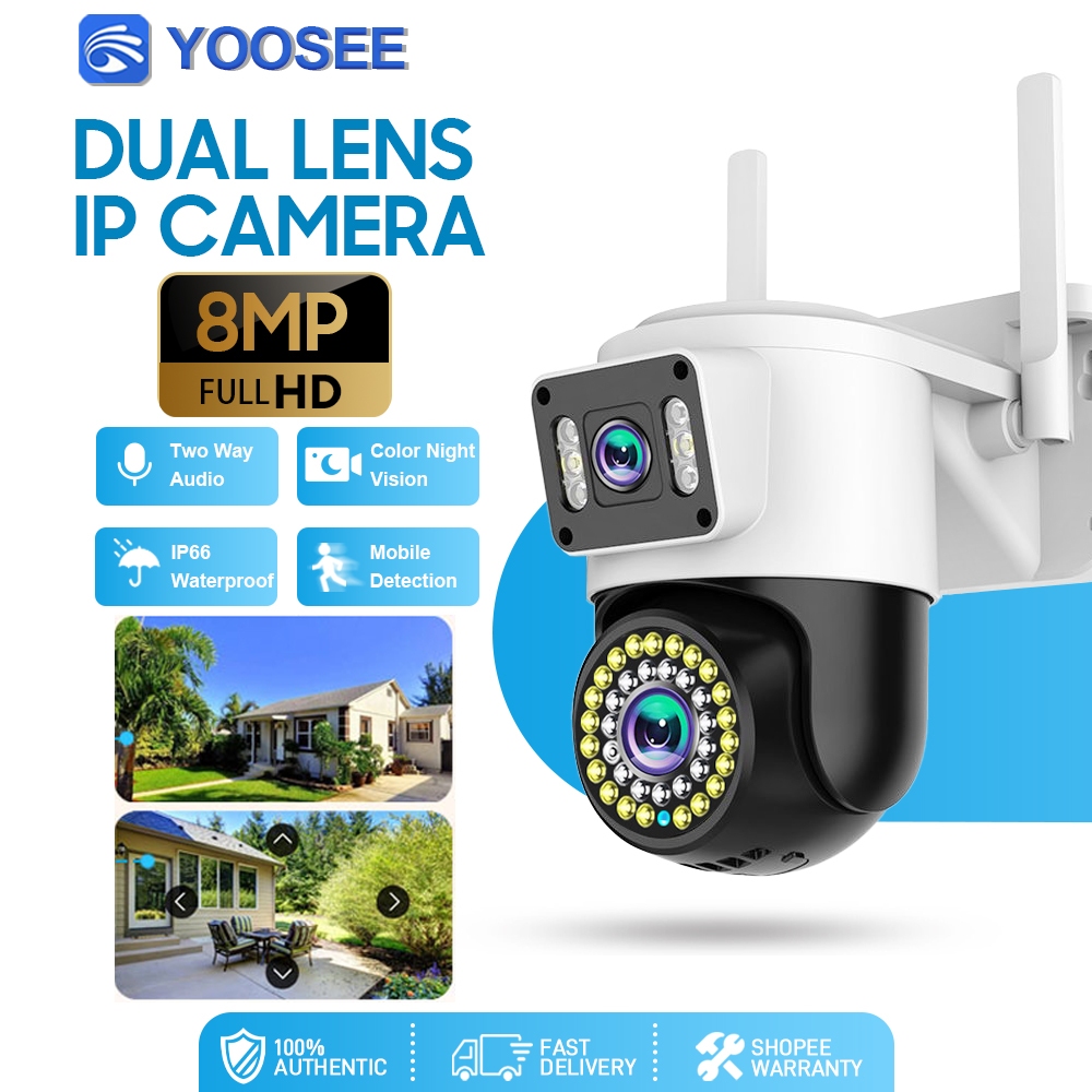 Yoosee Dual Lens 8MP Wifi Connect to Cellphone CCTV Camera 1080P ...