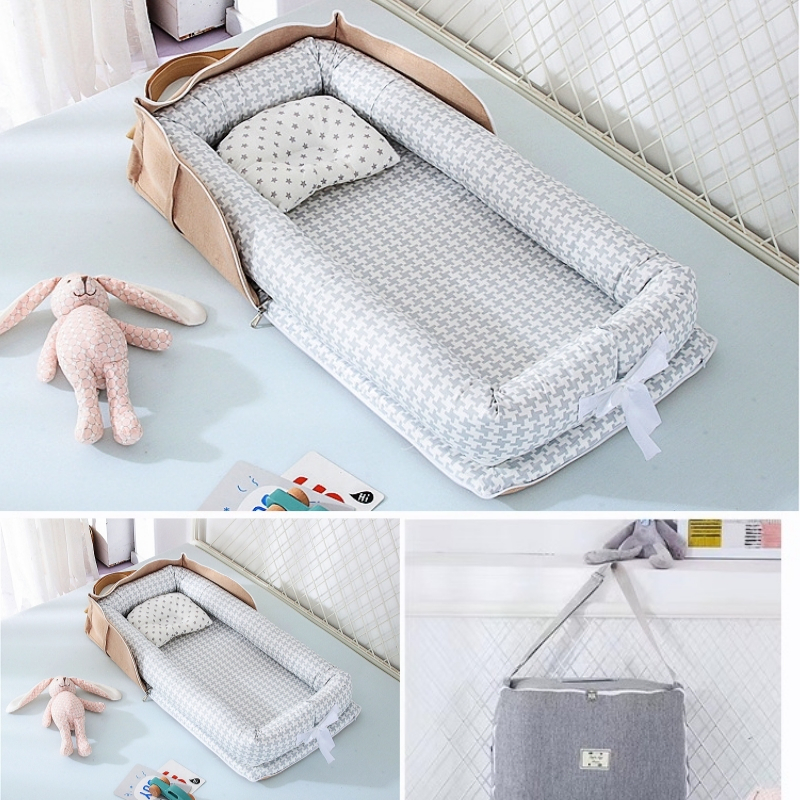 baby bed set for newborn cotton removable washable baby nest crib for  baby portable baby bed
