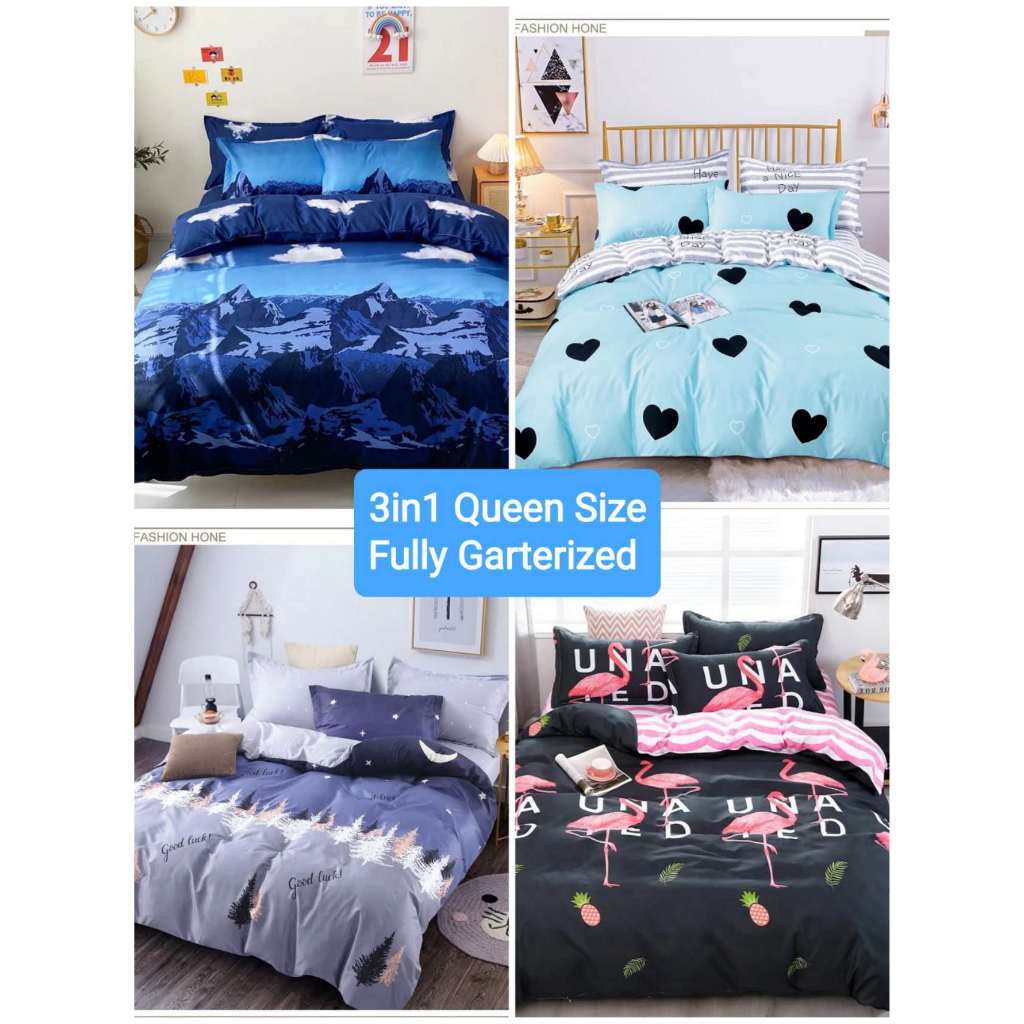 TNC 3 In 1 Fully Garterized Bedsheet Queen Size Canadian, 60x80x8