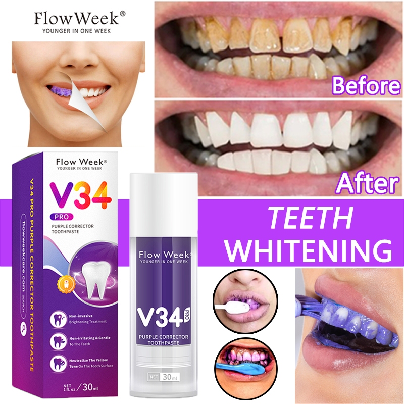 [Free Gift] FlowWeek Teeth Whitening Toothpaste Smoker Stain Tartar