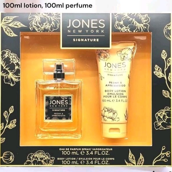 Jones New York peony & amberwood set (100ml lotion & 100ml perfume