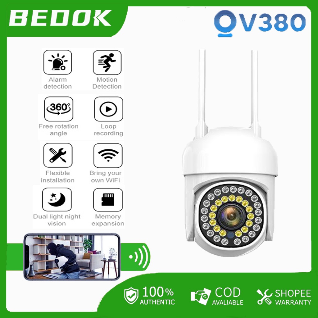 V380 Pro 1080P WiFi IP Camera Dual Light Night Vision CCTV Security ...