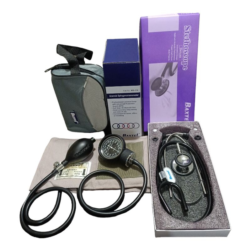 Black Set APG Baxtel Aneriod Sphygmomanometer BP With Deluxe