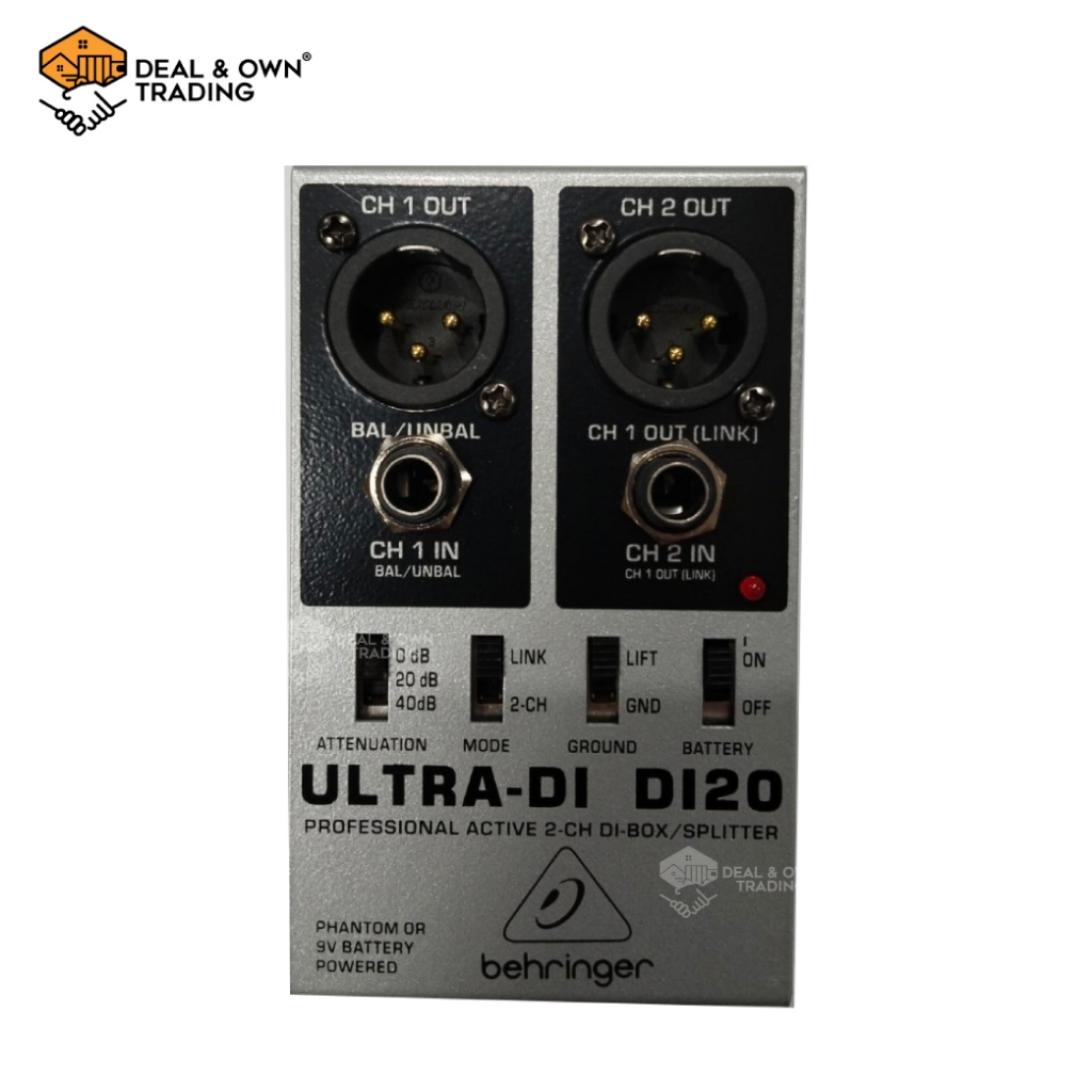 Behringer Ultra DI 120 Professional 2 Ch DIBOX Splitter (OEM) Shopee