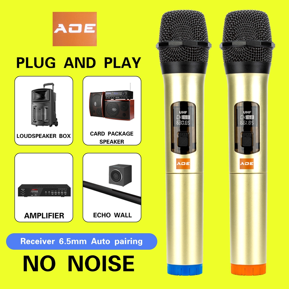 Aoe Handheld Portable Bluetooth Speaker Wireless Microphone With Receiver Karaoke Magic Sing Mic 8459