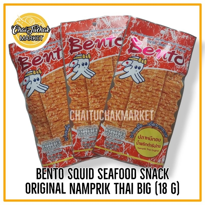 BENTO Snack Seafood Namprik Thai Orange 36x20g TH